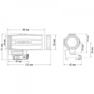 Купить Магнифер Holosun 3x, QD mount, двустороннее откидное крепление  Фото 3