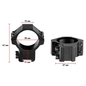 Купить Кільця Discovery Scope Mount Rings (30 мм) Low на Ластівчин хвіст  Фото 1