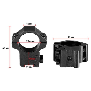 Купить Кільця Discovery Scope Mount Rings (25.4 мм) Low на Ластівчин хвіст  Фото 1