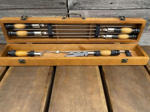 Купить Подарунковий Набір шампурів ШашлиКейс ручної роботи Світлий кейс  Фото 2