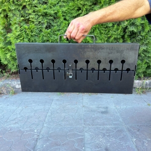 Купить Переносний дворівневий Мангал-валіза на 10 шампурів 2мм  Фото 5