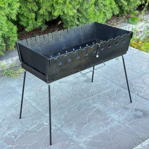 Купить Переносний дворівневий Мангал-валіза на 10 шампурів 2мм  Фото 2