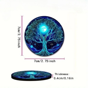 Купить Підставки для Автомобіля "Дерево Життя" Світяться у Темряві - Синій, Жовтий, Рожевий  Фото 1