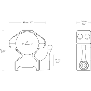 Купить Кільця швидкознімні Hawke Precision Steel. d – 25.4 мм. High. Weaver/Picatinny  Фото 1