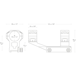 Купить Моноблок Hawke Tactical AR із виносом. d – 30 мм. High. Weaver  Фото 1