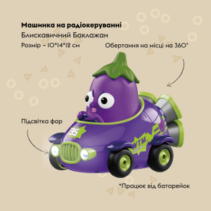 Купить Машинка OTAMANKO Блискавичний Баклажан Фіолетовий  Фото 1