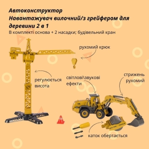 Купить Машинка-конструктор OTAMANKO АВТОКОНСТРУКТОР Екскаватор/дорожній каток 2 в 1  Фото 1