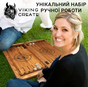 Купить Набір 2в1 з натурального дерева Нарди та поле для гри в шахи 65*65 см  Фото 2