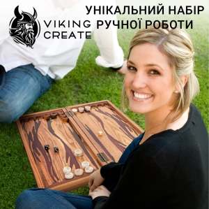 Купить Нарди з натурального дерева ясеня та епоксидної смоли 50*50 см "Зебра"  Фото 2