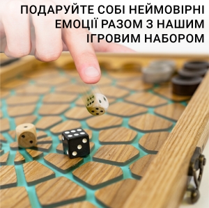 Купить Нарди з натурального дерева ясена та епоксидної смоли 50*50 см "Павутина"  Фото 3