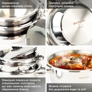 Купить Набор кастрюль 6пр Arian TEK 20/22/24 см, Турция  Фото 4