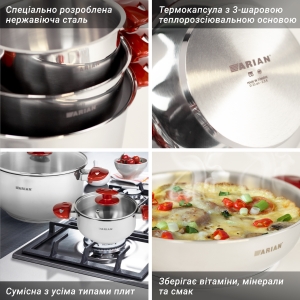 Купить Набор посуды из нержавейки Arian Sumbul 8 предметов, Турция  Фото 4