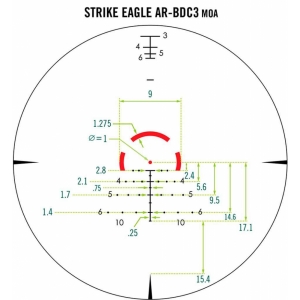 Купить Vortex Strike Eagle 1-8x24 сетка AR-BDC3 с подсветкой (MOA)  Фото 8